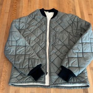 Vintage quilted green bomber jacket.
